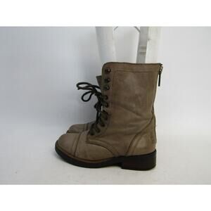 STEVE MADDEN Womens Size 5.5 M Brown Leather Zip Combat High Ankle Boots TROOPA